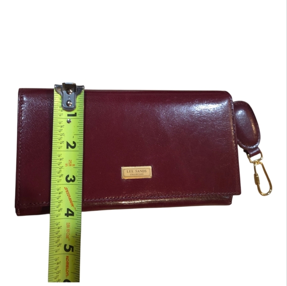 Lee Sands - Genuine Water Buffalo Leather Quality Burgundy Wallet w/Key Chain - Picture 13 of 13